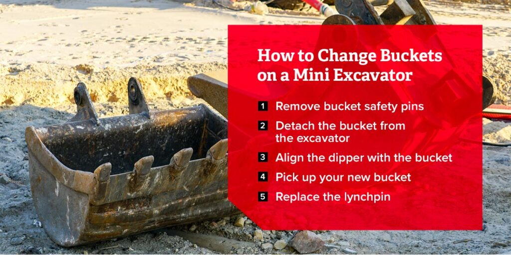 How to change buckets on a mini excavator